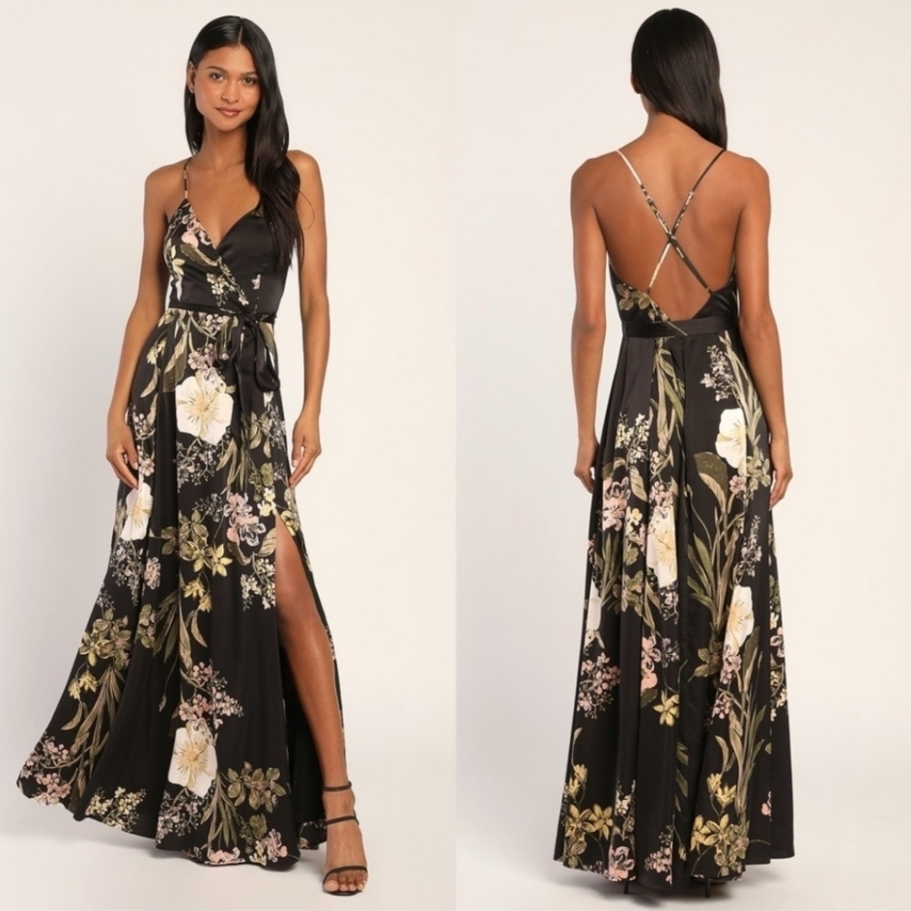 Floral Black Maxi Dress
